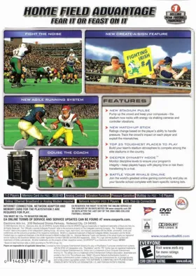 NCAA Football 2005 box cover back